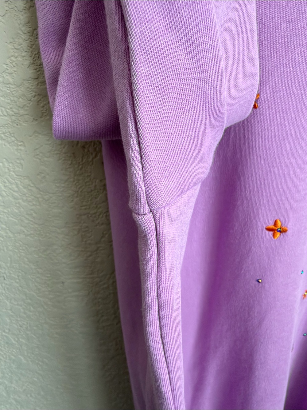 Quacker Factory Botanical Bicycle Embroidered Rhinestone Top XL Purple Whimsical - Picture 9 of 16